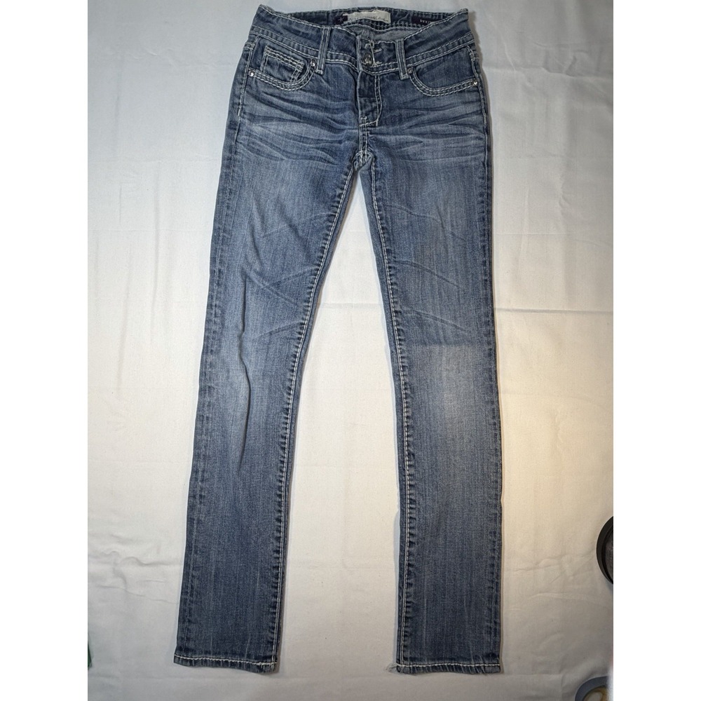Vigoss Womens Jeans Straight Leg Denim Blue Low Rise 0/25
